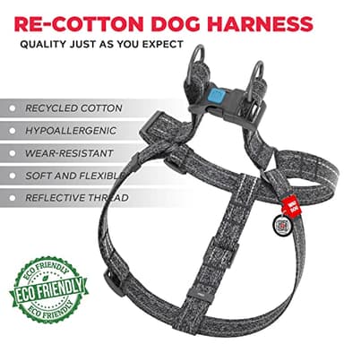 WAUDOG Re-Cotton Dog Harness Eco-Friendly Dog Harness for Small, Medium & Large Dogs - Reflective Dog Harness w/QR ID Tag - Puppy Harness for Male & Female Dogs - Image 2