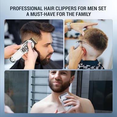 BESTBOMG® Hair Clippers for Men Professional, Beard Trimmer Kits & Sets, Electric Shavers, Hair Clippers & Trimmer Ceramic T-Blade, for Barber, for Gifts - Image 7
