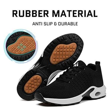 Mishansha Women's Sneakers Air Cushion Ultra Light Super Comfy Athletic Walking Shoes Gym Tennis Trail Running Shoes Black 7 - Image 6