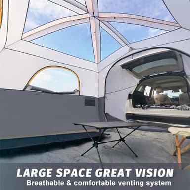 UNP SUV Tent for Camping, 6-Person Car Camping Tents, SUV Tailgate Tent for Outdoor, Easy Set Up with Rainfly 10'x9'x78in(H) (Gray) - Image 4