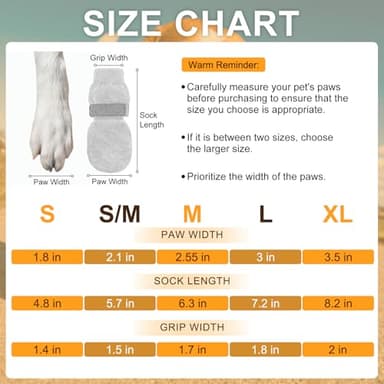 BEAUTYZOO Non Slip Dog Socks to Prevent Licking Paws -Dog Boots & Paw Protectors with Grippers on Hardwood Floors, Dogs Shoes for Hot/Cold Pavement Small Medium Large Senior Dogs Booties - Image 6