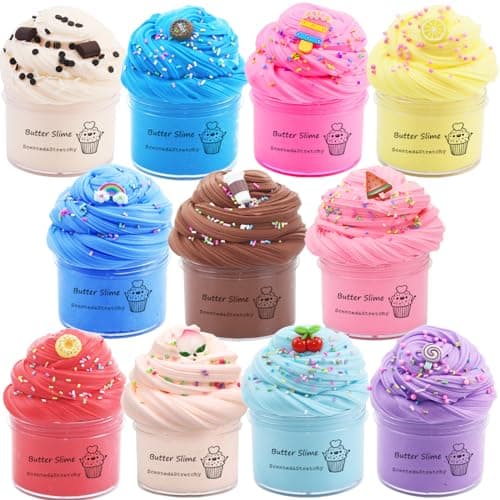 Butter Slime Kit 11 Pack Party Favors for Kids, Colorful Stress Relief Toy for Girls Boys, Easter Filling Stuffers, Christmas Stocking Stuffers - Image 1