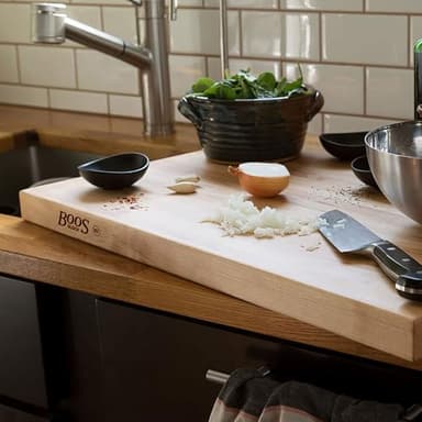 John Boos Platinum Commercial Series Rectangular Wooden Maple Cutting Board 24”x18” – 1.75” Thick, 21-lb Reversible Butcher Block with 1/4” Radius Edges, Edge-Grain & Finger Grips – Made in the USA - Image 8