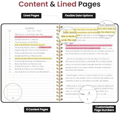 Taja Lined Spiral Journal Notebook for Women & Men, 140 Pages, College Ruled Hardcover Notebook for Work & Note Taking, Journals for Writing, A5(5.7" x 7.9") - Black - Image 5