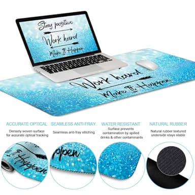 LIMKRIAN Desk Mat Pad, XXL Large Gaming Mouse Pad with Wrist Rest Wrist Support, Ergonomic Mouse Pad, Keyboard Wrist Rest, Coaster, Home Office Desk Accessories Decor Supplies, Stay Positive - Image 4