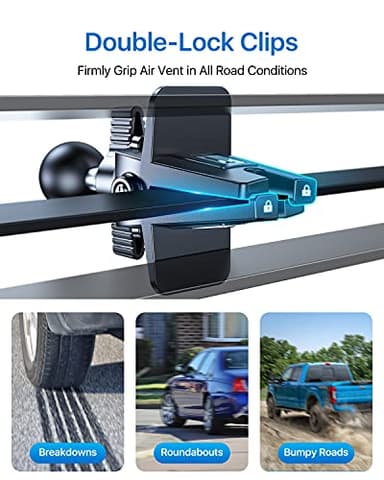 andobil 2025 Upgraded Car Phone Holder Mount for Vent, Military Sturdy Metal Clip Air Vent Phone Holder for Your Car Easy Used Cell Phone Car Mount for iPhone 17 Pro Max 15 14 13 Samsung S25 S24 - Image 2