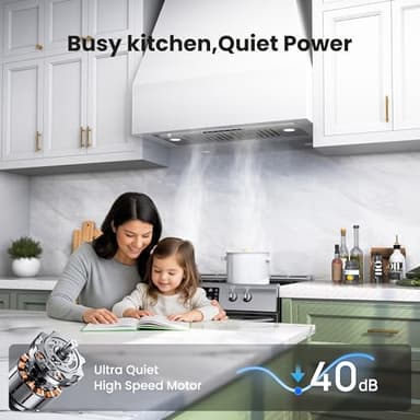 VIKIO HOME Range Hood Insert 30 Inch, 980 CFM Built-in Kitchen Vent Hood, Ducted/Ductless Convertible, Stainless Steel Range Hood with Gesture & Touch Control, Kitchen Hoods for Over Stove - Image 5