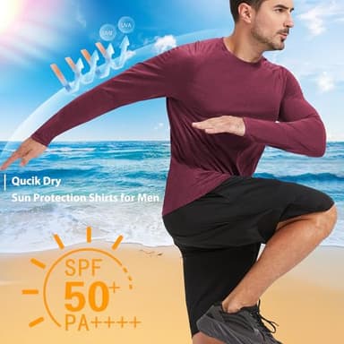 MLYENX 4 Pack Long Sleeve Shirts for Men UPF 50+ UV Sun Protection Quick Dry Moisture Wicking Workout Tee Shirts M - Image 2