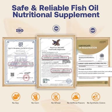 Wild Alaskan Salmon Oil for Dogs & Cats, Fish Oil Omega 3 Supplements with EPA & DHA for Skin & Coat, Immune, Brain, Joint and Heart Health, Dog & Cat Fish Oil Supplements with Pump- 8 oz - Image 5