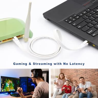 Qiuean Cat8 Ethernet Cable 100FT, High Speed Outdoor and Indoor Available Cat8 Network Cable - 40Gbps, 2000Mhz, Gold Plated RJ45 Connector - 30M, White - Image 7