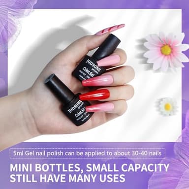 JODSONE 20 Colors Gel Nail Polish Kit with U V Light Base Top Matte Coat High Shine Vibrant Nail Gel Equipped with Manicure Tools - Image 5