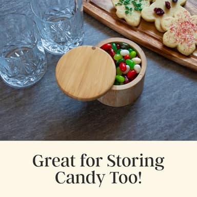 Totally Bamboo Salt Cellar with Swivel Lid – Bamboo Spice Box Storage Container for Kitchen Countertop with Magnetic Closure – Ideal for Sea Salt, Spices and Herbs - Image 6