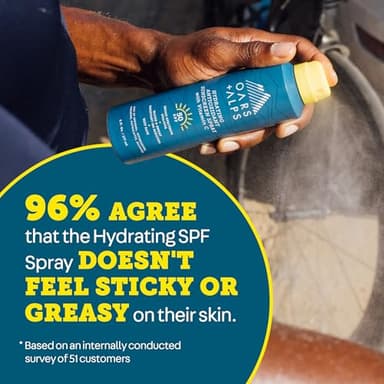 Oars + Alps Sunscreen Spray for Face & Body, SPF 50 Travel Size Sunscreen, Infused with Vitamin C & Antioxidants, No Residue, Water & Sweat Resistant, All Skin Types, Lightweight, Hydrating 1.87oz - Image 6