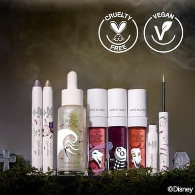 wet n wild Disney Nightmare Before Christmas Limited Edition PR Box - Coffin-Shaped Collector's Set with Eye, Face & Body Makeup, Color-Changing Lip Oils, Tubing Mascara & More - Cruelty-Free - Image 9