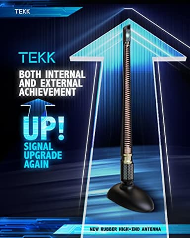 TEKK Carbon Fiber Short Antenna Compatible with 2008-2025 Chevy Silverado 1500/7.9 Inches Premium Flexible Rubber/Designed for Enhance FM/AM Radio Signal Reception - Image 2