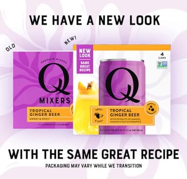 Q Mixers Tropical Ginger Beer, Premium Cocktail Mixer Made with Real Ingredients, 7.5 Fl oz (Pack of 24) - Image 3