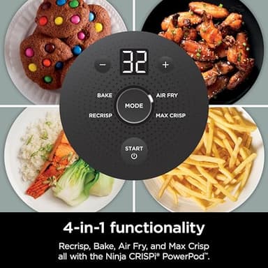 Ninja Crispi Air Fryer, Microwave, Freezer & Dishwasher Safe, Non Toxic Glass Portable Cooking System, 4 QT & 6 Cup Glass Containers with Storage Lids, Easy Meals, Air Fry, Bake, Green, FN101SG - Image 8