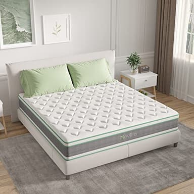Novilla Queen Mattress, 12 Inch Hybrid Mattress in a Box, Innerspring Mattress with Gel Memory Foam for a Cool Sleep, Pressure Relief, Medium Firm Pillow Top Mattress, Groove - Image 8