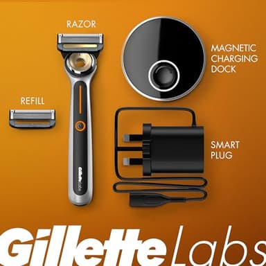 Gillette Heated Razor for Men, Starter Shave Kit by GilletteLabs, 1 Handle, 2 Razor Blade Refills, 1 Charging Dock - Image 2