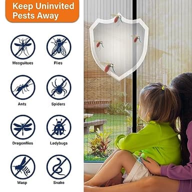 Mesh Screen with Magnetic Closure-Keeps Bugs Out Let Breeze in, Heavy Duty - Pet and Kid Friendly, Works with Front, Sliding Doors (38 x 82 Inch) - Image 5