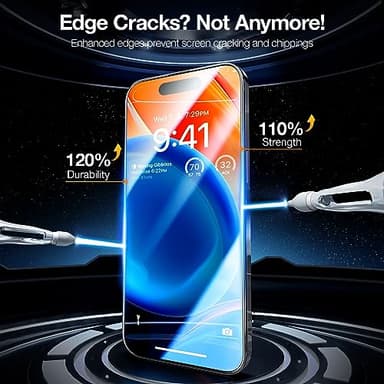 TORRAS Screen Protector for iPhone 2023 Diamond Shield Shatterproof Full Coverage, 6.7 inch, 2 Pack - Image 8