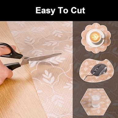 Cooyes Shelf Drawer and Cabinet Liner, Washable Oil-Proof Shelf Liners for Kitchen Cabinets, Shelves, Refrigerator, Non-Adhesive Drawers Mats(Transparent, 11.8 x 118 Inch) - Image 7