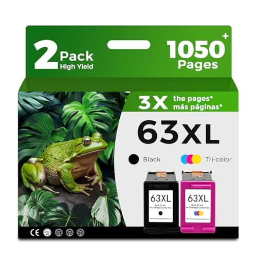 63XL Ink Cartridges Black and Color Combo Pack Replacement for HP 63 XL Fit for HP63 3830 4650 4652 4655 5200 5252 5255 5258 4520 4512 1112 2132 3630 3632 3631 2130 4510 4654 Printers BK and Tricolor - Image 1