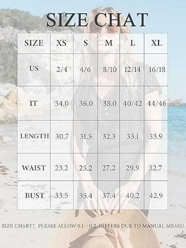 CUPSHE Women Crochet Swim Cover Up Short Sleeve V Neck Bathing Suit Beach Dress Summer Swimwear Coverups Sand, M - Image 6