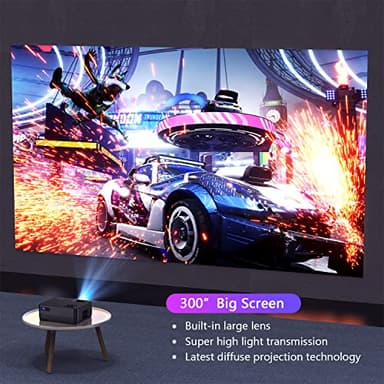 Projector with 5G WiFi and Bluetooth, Native 1080P Projector[Projector Screen Included], Full HD 18000LM Movie Projector, 300" Display Support 4k Home Theater, Compatible with Phone/Laptop/TV Stick - Image 3
