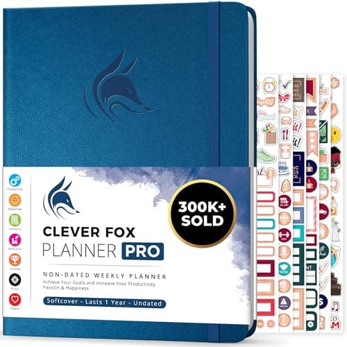 Clever Fox Planner PRO – Weekly & Monthly Life Planner to Increase Productivity, Time Management and Hit Your Goals, 8.5x11″ (Mystic Blue) - Image 1