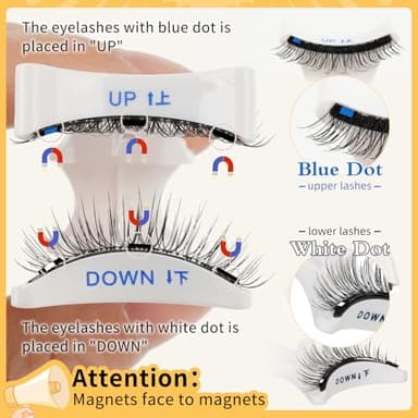 QUEWEL Magnetic Eyelashes 1 Pair Reusable Magnetic Eyelashes with Applicator No Glue Needed Eyelashes Cat Eye Natural Look Lash Clusters Kit Easy to Wear and Remove(B04) - Image 2