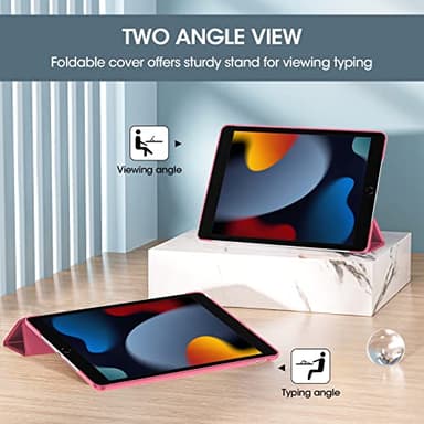 ProCase for iPad 9th/ 8th/ 7th Generation Case 10.2 Inch, iPad 10.2 Case 2021/2020/2019, Slim Smart Cover with Translucent Hard Shell Back, Supports Touch ID, Auto Wake/Sleep -Melonpink - Image 5
