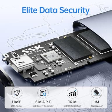 SSK External SSD 4TB, up to 2000MB/s External Solid State Drives, USB 3.2 Gen2X2 NVMe Portable SSD External Hard Drive, Ultra Low Power for iPhone 15/Pro MacBook/Pro/OTG Phone/Laptops - Image 3