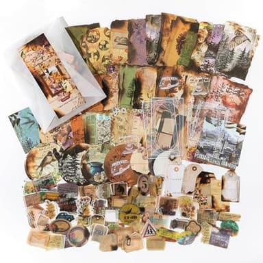 200PCS Vintage Scrapbooking Supplies Pack for Junk Journal Bullet Journals Planners Decoupage Paper Scrapbook Stickers Aesthetic Cottagecore Collage Craft Album (Dappled Marks) - Image 1