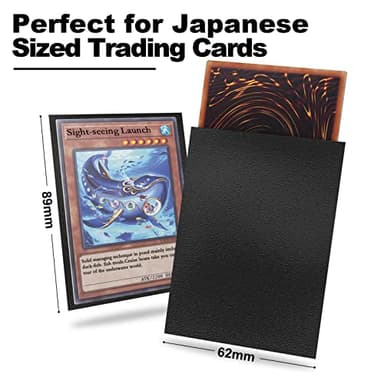 Black Yu-gi-oh Card Sleeve 200 Pack, Japanese Small Card Sleeves 62x89mm, Back Textured Perfect Shuffling, Protect Your Japanese Sized Trading Cards Kpop Photocard Never Tear - Image 6