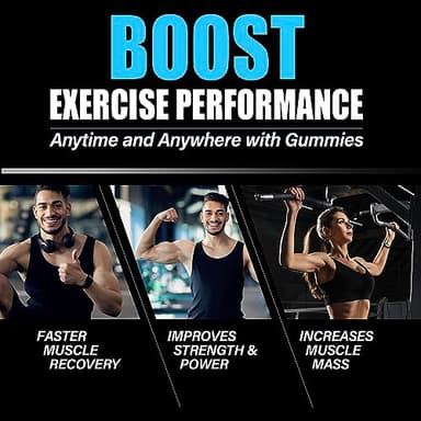 vidabotan Sugar Free Creatine Monohydrate Gummies for Men & Women-5g of Creatine Monohydrate per Serving- with L-Taurine, Alpha GPC, Betaine Anhydrous, Natural Blueberry Flavor, 120 Count - Image 6