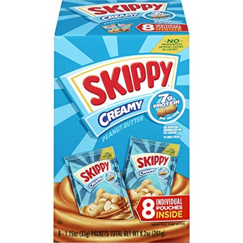 SKIPPY Creamy Peanut Butter Individual Squeeze Packs, 9.2 Ounce, (8 Pouches, Pack of 8) - Image 1