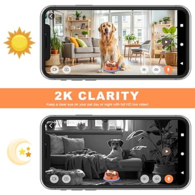 Fexfor 2K Pet Camera Security Dogs Camera, On-Device AI Tracking and Pet Monitoring, 360° View, with Treat Dispenser, Local Storage, 2-Way Audio, Phone App, Motion Alert - Image 6