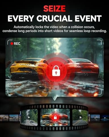 REDTIGER F4 4K Dash Cam Front, 2.2 inch Mini Car Camera, 2160P UHD Touch Screen, Voice Control, Included 32GB Card, Night Vision, Built-in GPS, WiFi APP Control, Loop Recording, 24H Parking Monitor - Image 6