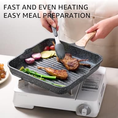 JEETEE 36Pcs Pots and Pans Set Non Stick, Cookware Set Non toxic Kitchen Healthy Induction Cooking Set W/Griddle, Sauté Pan, Baking Trays & Pancake Rake (PFOA, PFAS, PFOS Free) - Image 7