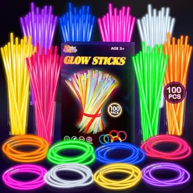 SpringFlower 100 PCS Glow Sticks Bulk Party Favors, 8" Glow in the Dark Party Supplies, Light Sticks for Party Favors Glow Necklaces and Bracelets for Kids or Adults - Image 8