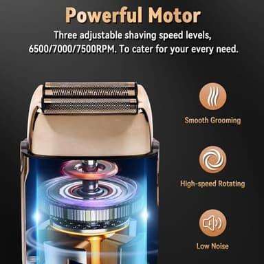 Ufree Close Shave Electric Foil Shavers for Men, 3-Speed Electric Razor, Bald Head Shavers, Face Shaving Beard Trimmer with LCD Display, Gifts for Men - Image 5