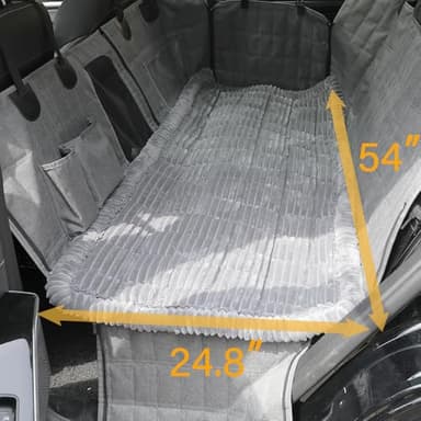 Awjcsv Dog Car Seat Cover for Back Seat, Dog Bed for Car, Fit for Backseat Extenders, Car Seat Protector, Nonslip Soft Durable for Cars Trucks and SUVs (Gray, 24.8" x 54") - Image 6