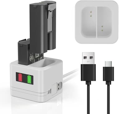 Charger Station for Ring Battery, Charger Dock for Replacement Battery Compatible with Ring Doorbell Camera 2/3/3 Plus/4, Peephole Cam, Spotlight Camera (Batteries NOT Included) (White - Image 1