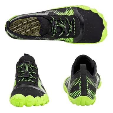 WateLves Water Shoes for Men Women Barefoot Quick-Dry Aqua Sock Outdoor Athletic Sport Shoes Kayaking Boating Hiking Surfing Walking (A-Black/Green, 45) - Image 4