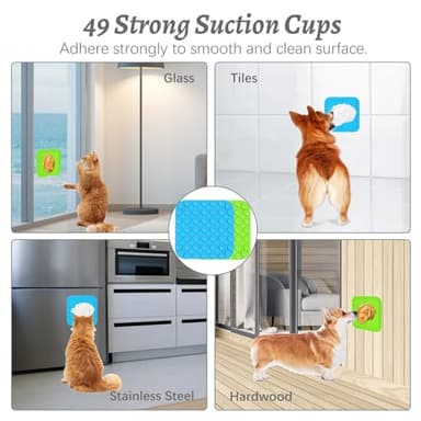 MateeyLife 2PCS Small Lick Mat for Dogs and Cats, Licking Mats for Dog Anxiety Relief, Cat Peanut Butter Lick Pad for Boredom Reducer, Dog Treat Mat Perfect for Bathing Grooming Blue&Green - Image 5