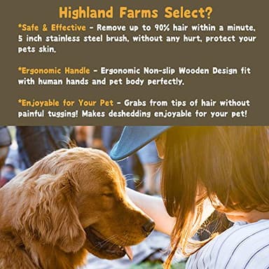 Deshedding Grooming Tool for Dogs, Cats & Horses, Ergonomic Design Wood Groom Brush, Professional Pet Groomer, Painlessly Remove for Short & Long Hair, Fur & Dirt - 5 Inches - Image 6