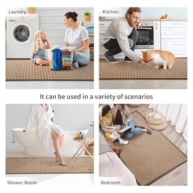 YDKGL Kitchen Mats for Floor, Super Absorbent Kitchen Rugs Non Slip Washable, Rubber Backing Soft Chenille Braided Kitchen Floor Mat Standing Mat Sink Mat, Easy to Clean, Brown 17"x28" - Image 9