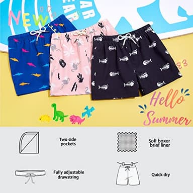 BRISIRA Boys Swim Trunks Bathing Suit Compression Boxer Brief Liner Swim Shorts Swimsuit Anti-Chafe Toddler Kids Youth Teen - Image 4