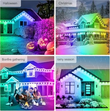 FBZ 300FT Permanent Outdoor RGB Lights - IP67 Waterproof with Smart App Control Remote,DIY Scene Modes, Music Synchronization,Eaves Lights for Garden Decor,Deck,Christmas - Image 7